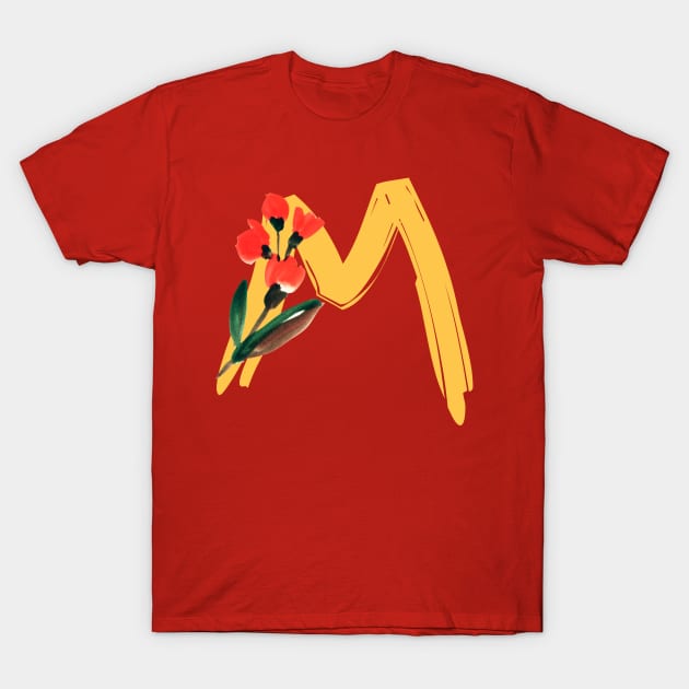 Initial letter M T-Shirt by Eva Passi Arts